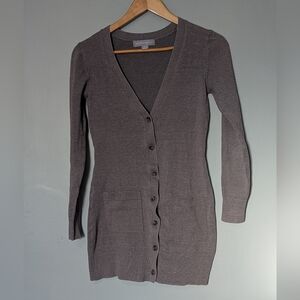 Beechers Brook Women's Medium Gray Button-Up Cardigan